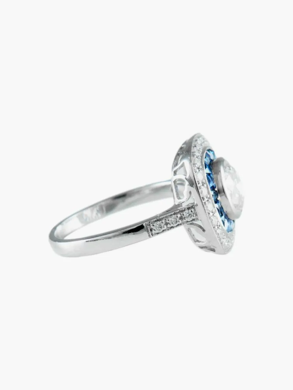 Bague Art Déco Saphirs Diamants
