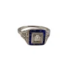Bague Art Déco saphirs et diamants or blanc
