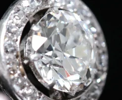 Bague art déco solitaire platine diamant