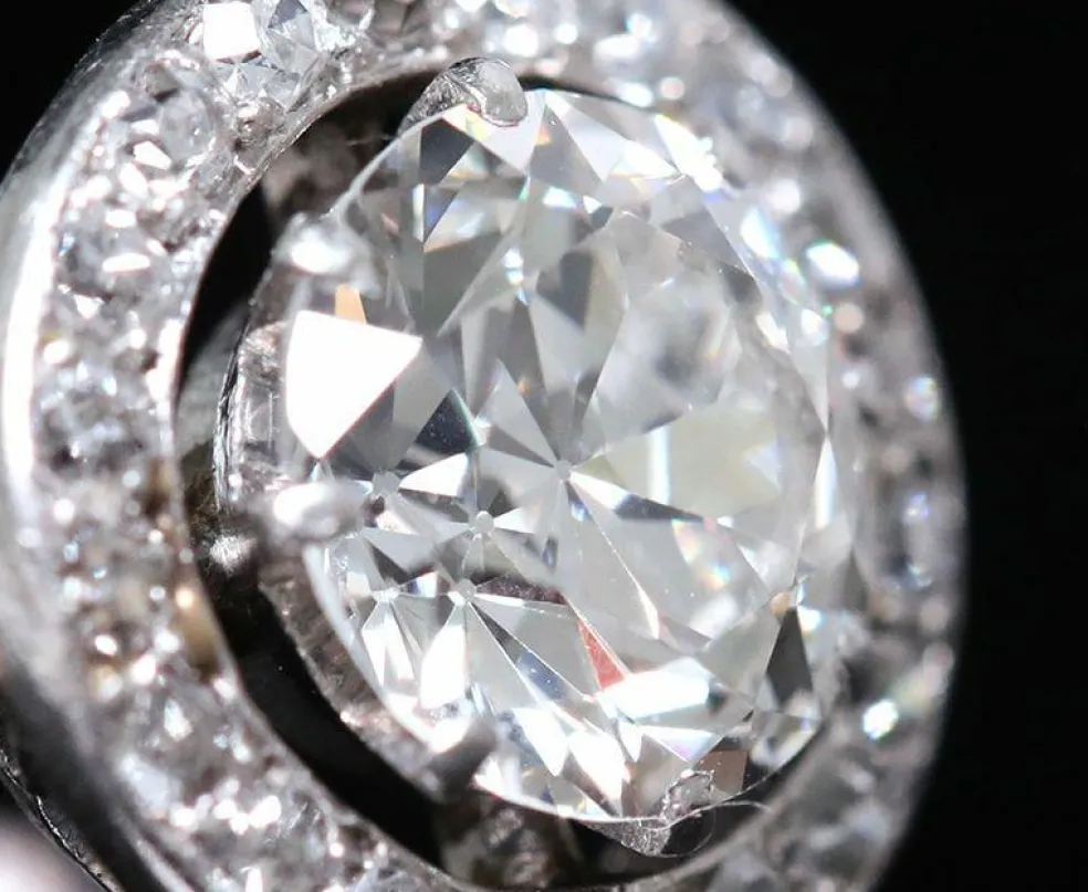 Bague art déco solitaire platine diamant