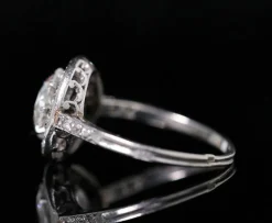 Bague art déco solitaire platine diamant