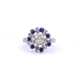 Bague Art Déco STELLA diamants et saphirs