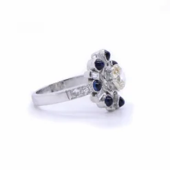 Bague Art Déco STELLA diamants et saphirs