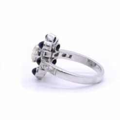 Bague Art Déco STELLA diamants et saphirs
