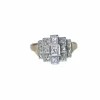 Bague Art Déco Tank Escalier or rose, platine, diamants