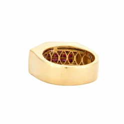 Bague art déco tank or jaune et rubis
