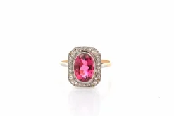 Bague art déco tourmaline et diamants