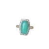 Bague Art Deco chrysoprase diamants