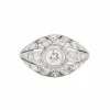 Bague Art Deco en Platine et Diamants
