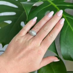 Bague Art Deco en Platine et Diamants