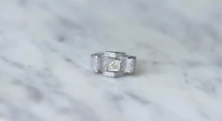 Bague Art Deco Géométrique Diamant