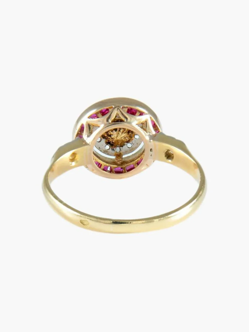 BAGUE ART DECO OR, DIAMANTS & RUBIS