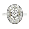 Bague Art Deco or platine et diamants