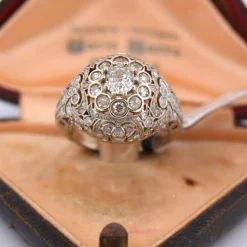 BAGUE ART NOUVEAU - OR BLANC