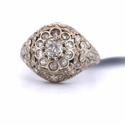 BAGUE ART NOUVEAU - OR BLANC