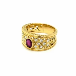 Bague Art Nouveau Diamants Rubis