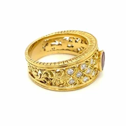 Bague Art Nouveau Diamants Rubis