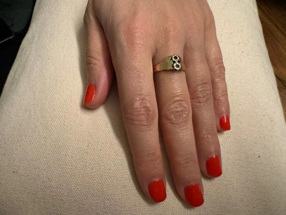 Bague Art Nouveau or jaune saphirs