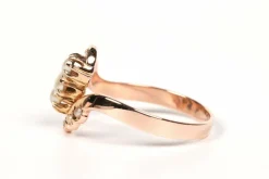 Bague Art Nouveau or jaune perles fines