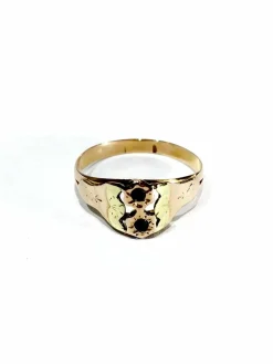 Bague Art Nouveau or jaune saphirs
