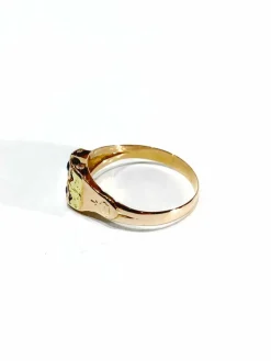 Bague Art Nouveau or jaune saphirs