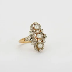 Bague Art Nouveau Perles
