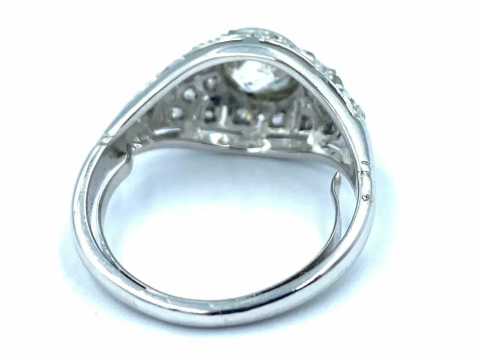 Bague Art-Deco or, platine et diamants