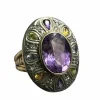 Bague artistique avec pierres multicolores