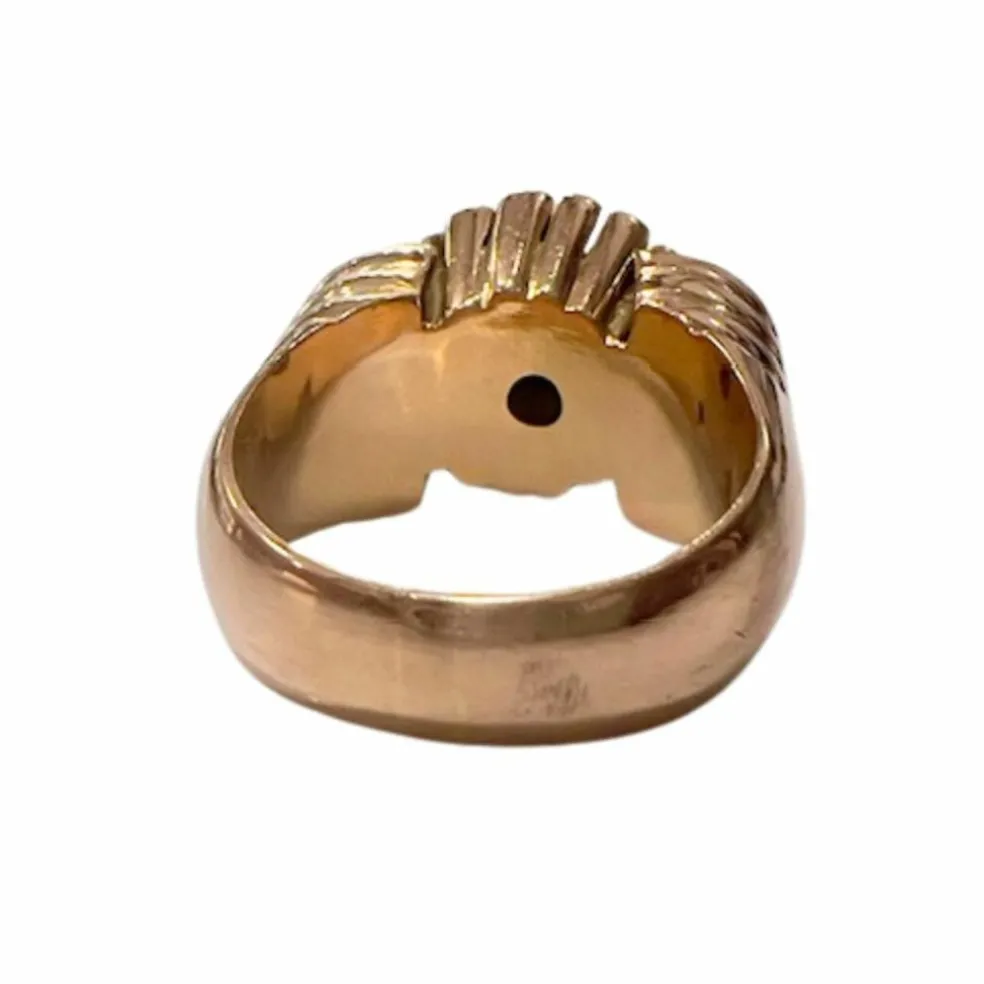 Bague au design rétro des années 1940-1945 en or 18 carats et platine avec diamants