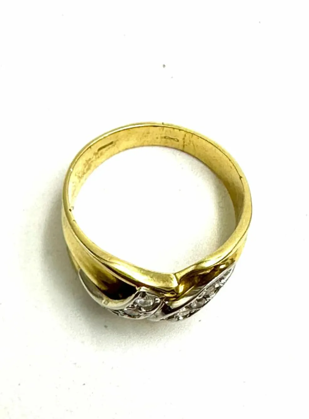 Bague auriculaire italienne, en or jaune et diamants