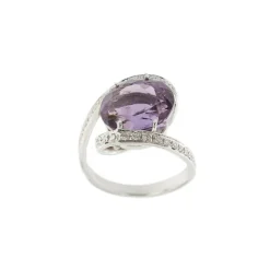 Bague avec améthyste et diamants