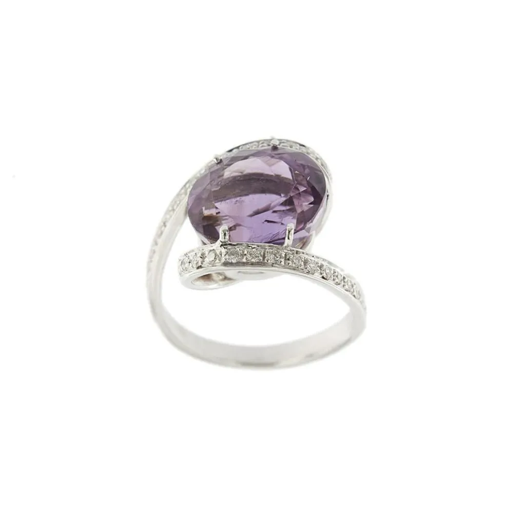 Bague avec améthyste et diamants