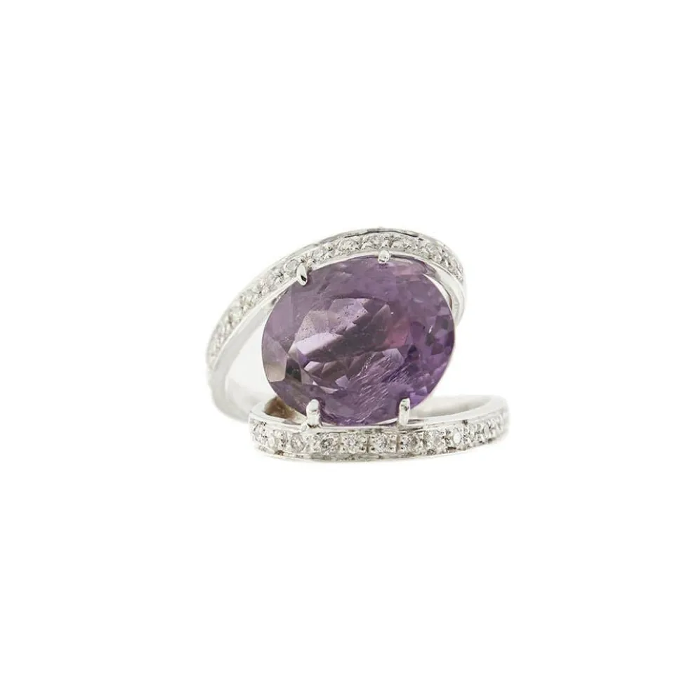 Bague avec améthyste et diamants