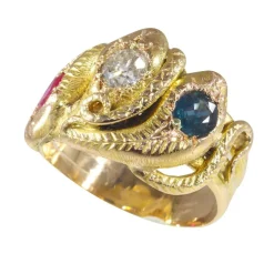 Bague avec diamant rubis et saphir