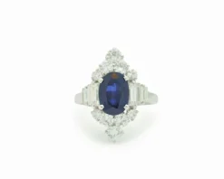 Bague avec diamants et saphir de 2,50 ct