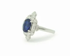 Bague avec diamants et saphir de 2,50 ct