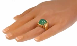 Bague avec émeraude et diamants