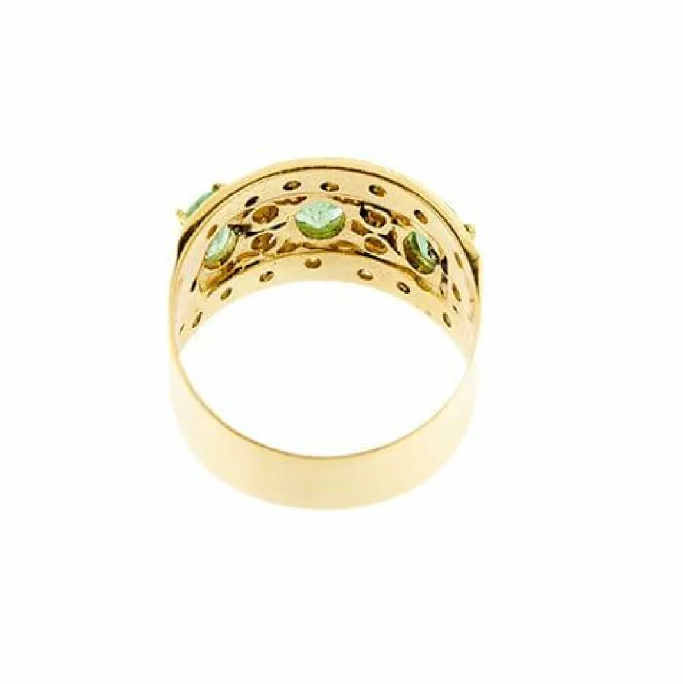 Bague avec émeraudes et diamants