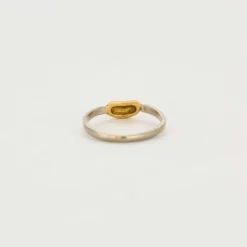 Bague avec motif coeur en or jaune et platine