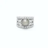 BAGUE AVEC PERLE DE TAHITI ET DIAMANTS