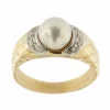 Bague avec perle et diamants
