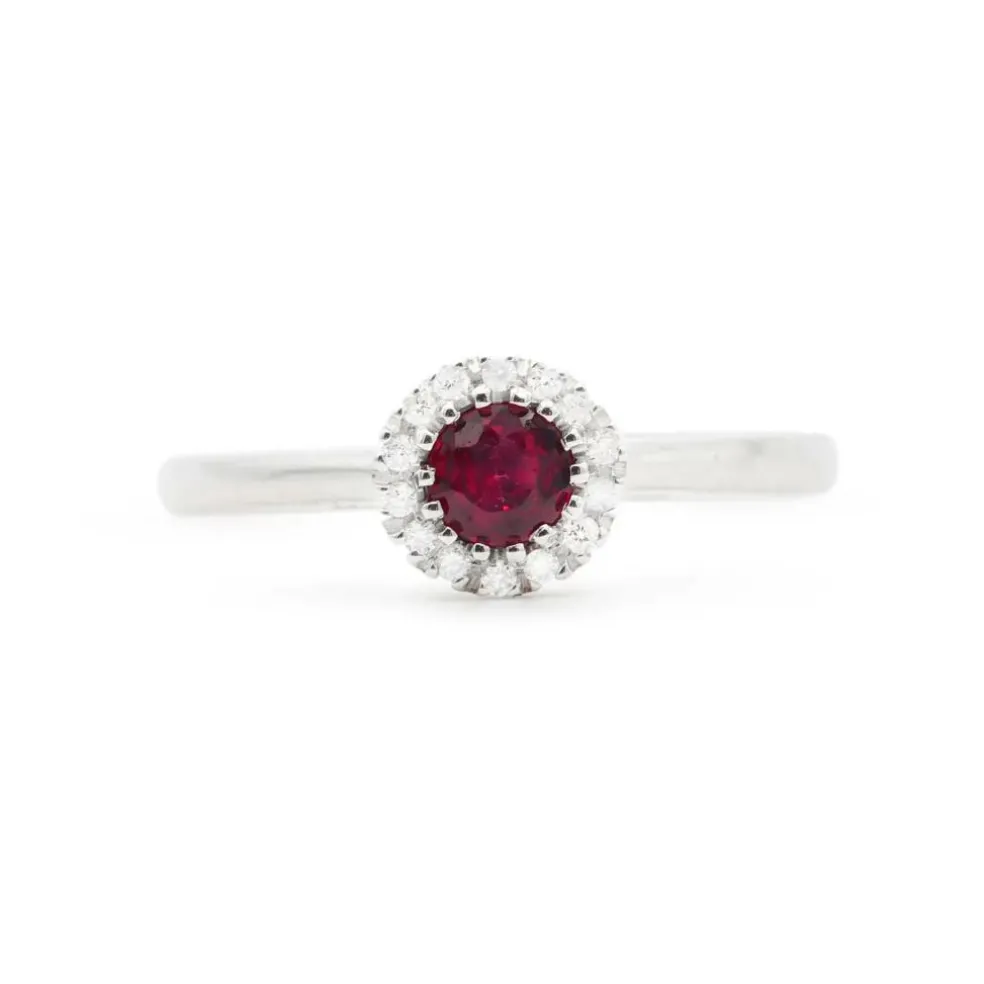 Bague avec rubis 0,26 ct et diamants