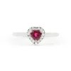Bague avec rubis coeur ct 0,22 et diamants environnants