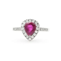 Bague avec rubis du Mozambique ct 0,85 et diamants