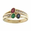 Bague avec rubis, émeraude, saphir et diamants