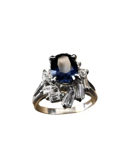 Bague avec Saphir et Diamants