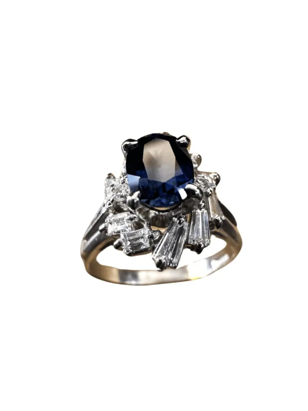 Bague avec Saphir et Diamants