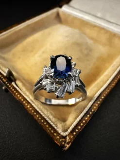 Bague avec Saphir et Diamants