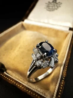 Bague avec Saphir et Diamants