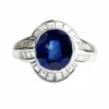 Bague avec saphir non traité et diamants